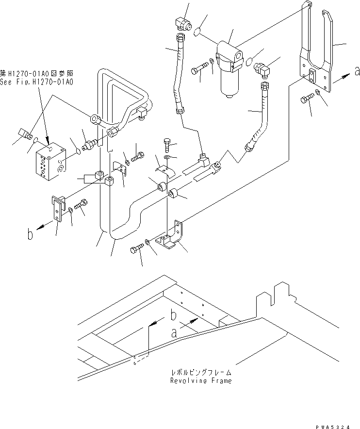 Excavators Komatsu / PC100L-6 S/N 15001-UP(pc100l-c) / ATTACHMENT LINE (ADDITIONAL FILTER LINE)(#15001-15199)(150780 : H1270-05A0)