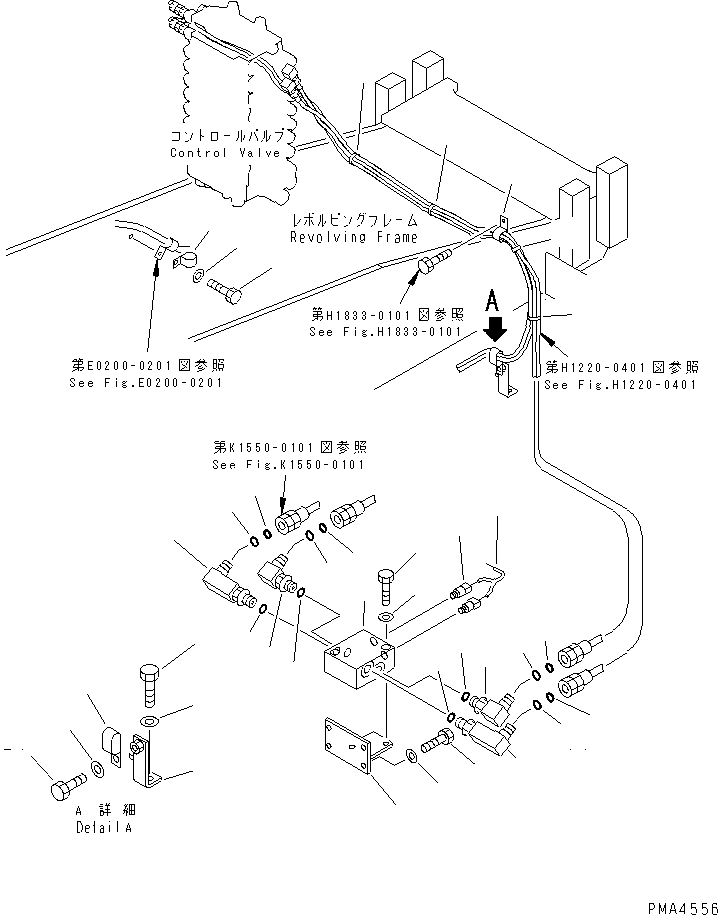 Excavators Komatsu / PC100L-6 S/N 15001-UP(pc100l-c) / ATTACHMENT LINE (SWITCH BLOCK PIPING) (WITHOUT COVERTIBLE VALVE) (1-ACTUATER ATTACHMENT)(#15001-15199)(150840 : H1270-06A8)