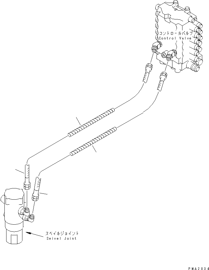 Excavators Komatsu / PC100L-6 S/N 15001-UP(pc100l-c) / TRAVEL PIPING UPPER(#15001-15199)(150900 : H1310-01A0)