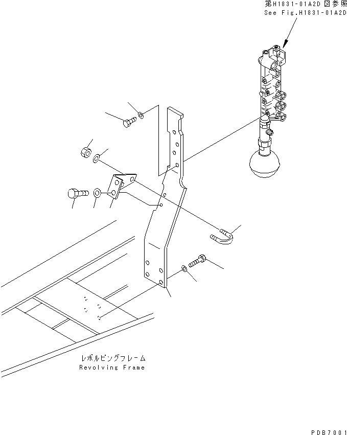 Excavators Komatsu / PC100L-6 S/N 15001-UP(pc100l-c) / SOLENOID VALVE LINE (SOLENOID VALVE BRACKET) (FOR ATTACHMENT)(#15200-15275)(151090 : H1831-02A2D)