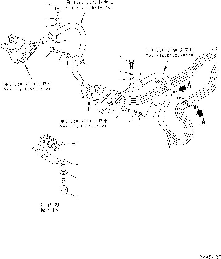 Excavators Komatsu / PC100L-6 S/N 15001-UP(pc100l-c) / FLOOR (P.P.C. WORK LINE CLIPING)(#15001-15040)(211570 : K1520-03A0)