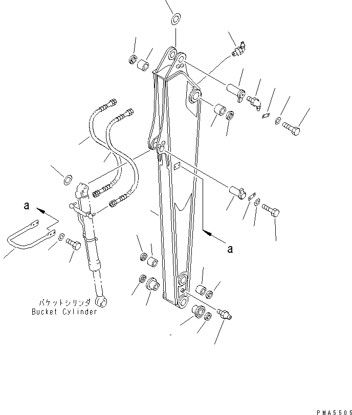 Excavators Komatsu / PC100L-6 S/N 15001-UP(pc100l-c) / ARM (ARM AND PIN) (STRENGTH TYPE)(360440 : T1210-01A3)