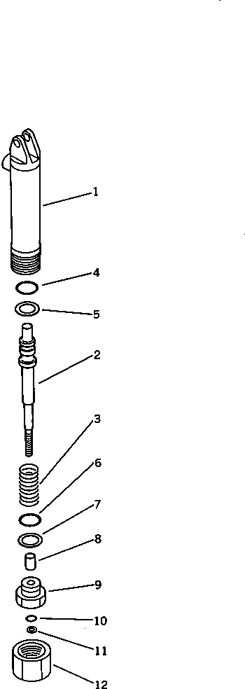 Komatsu parts book diagram for PC100L-3 S/N 12001-UP: AUTO DECELERATION CYLINDER (WITH AUTO DECELERATION)(#12001-12199)