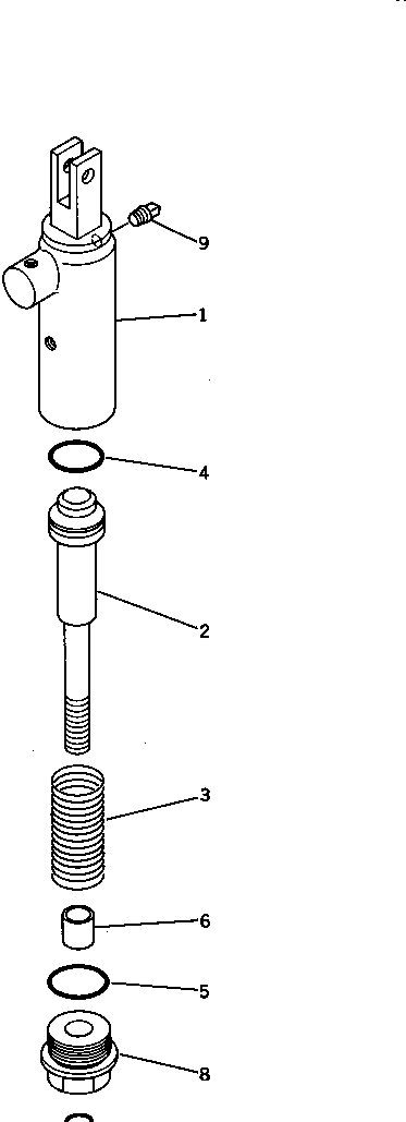 Komatsu parts book diagram for PC100L-3 S/N 12001-UP: AUTO DECELERATION CYLINDER (WITH AUTO DECELERATION)(#12200-)
