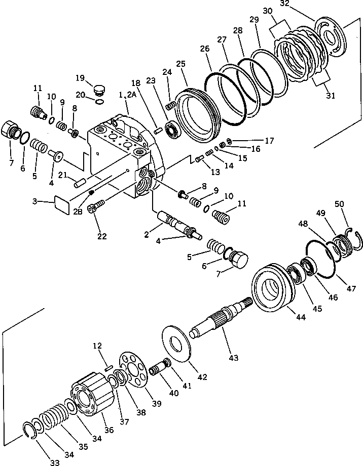 Komatsu parts book diagram for PC100L-3 S/N 12001-UP: TRAVEL MOTOR (2/2)