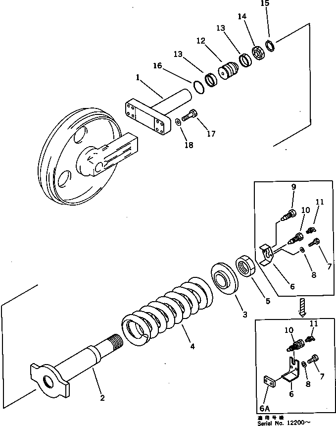 Komatsu parts book diagram for PC100L-3 S/N 12001-UP: RECOIL SPRING