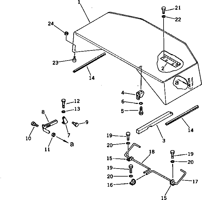 Komatsu parts book diagram for PC100L-3 S/N 12001-UP: MACHINERY COMPARTMENT (1/3)(#12001-12014)