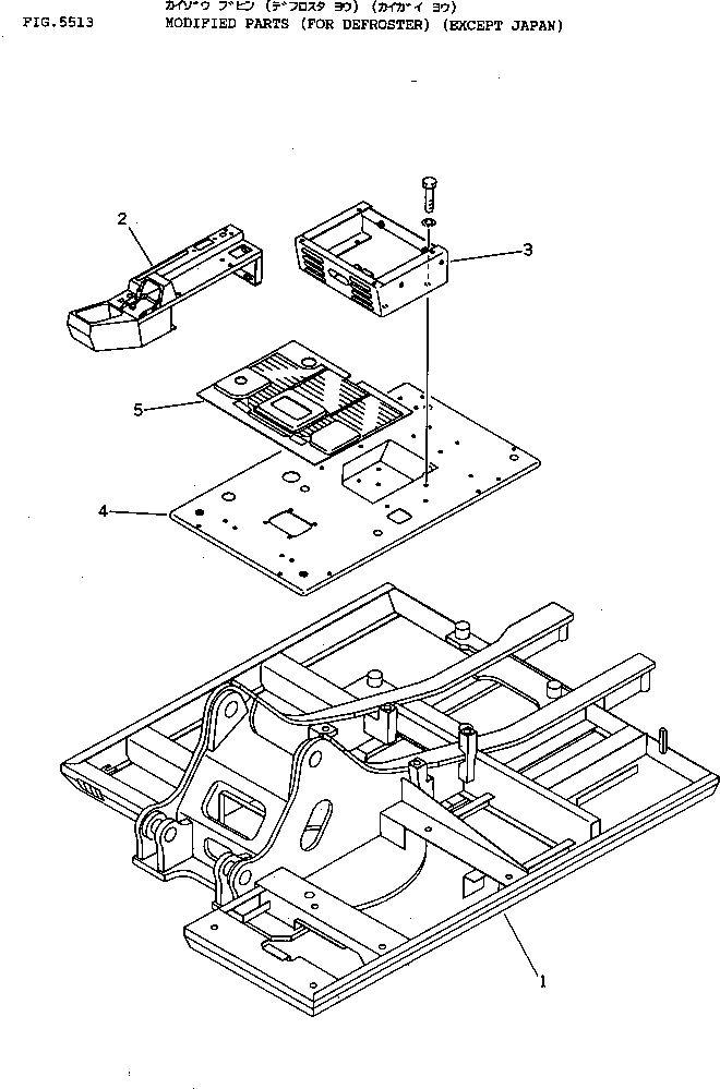 Komatsu parts book diagram for PC100L-3 S/N 12001-UP: MODIFIED PARTS (FOR DEFROSTER) (EXCEPT JAPAN)