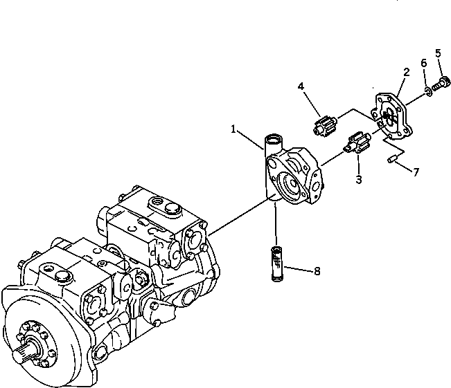 Komatsu parts book diagram for PC100L-3 S/N 12001-UP: HYDRAULIC GEAR PUMP