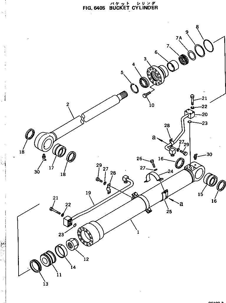 Komatsu parts book diagram for PC100L-3 S/N 12001-UP: BUCKET CYLINDER