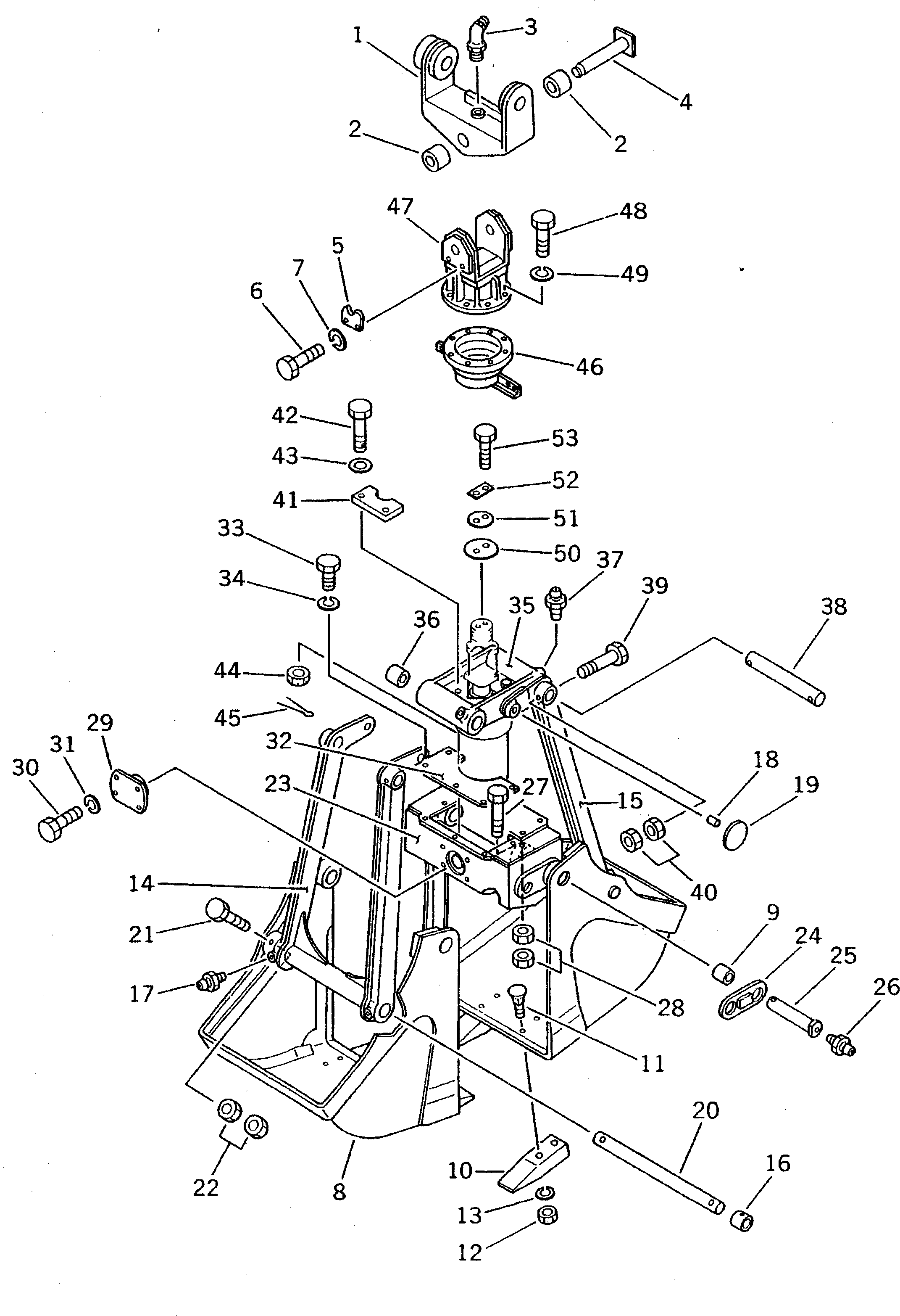 Komatsu parts book diagram for PC100L-3 S/N 12001-UP: CLAMSHELL BUCKET ? 0.35M3