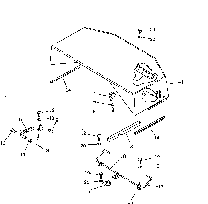 Komatsu parts book diagram for PC100L-3 S/N 12001-UP: MACHINERY COMPARTMENT (1/3) (TBG SPEC.)