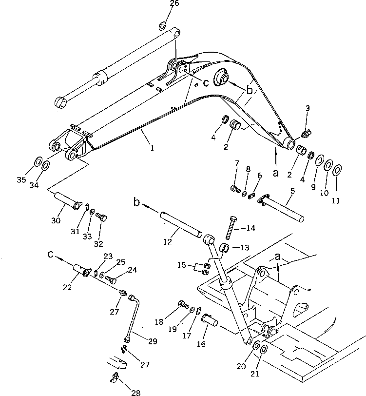 Komatsu parts book diagram for PC100L-3 S/N 12001-UP: BOOM (TBG SPEC.)