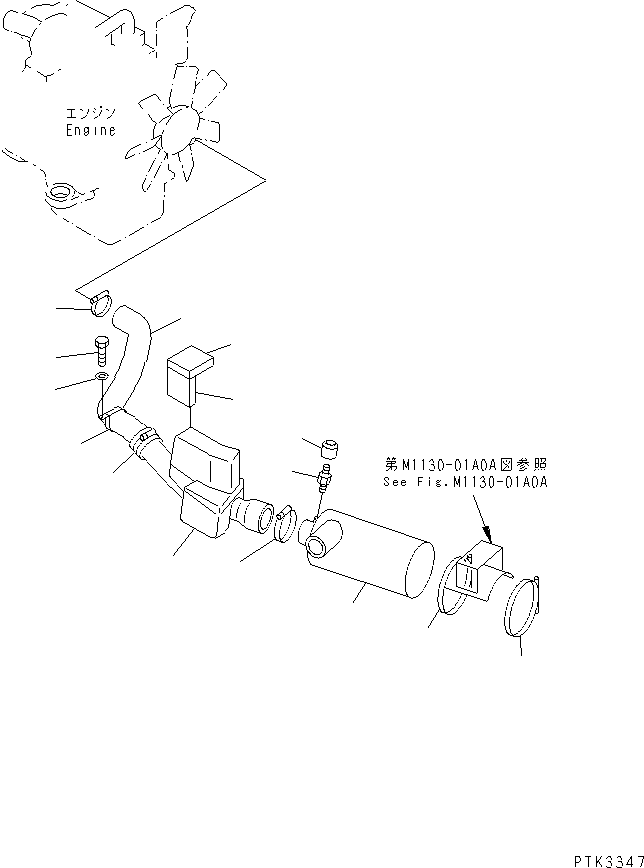 Excavators Komatsu / PC100N-6 S/N 1004-UP(pc100n-r) / AIR CLEANER (DOUBLE ELEMENT)(#1191-)(030070 : B0200-01A1A)