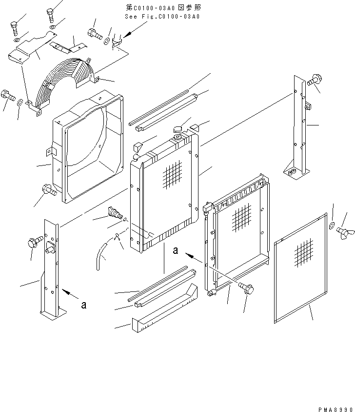Excavators Komatsu / PC100N-6 S/N 1004-UP(pc100n-r) / COOLING (RADIATOR AND OIL COOLER)(#1004-1190)(060010 : C0100-01A0)