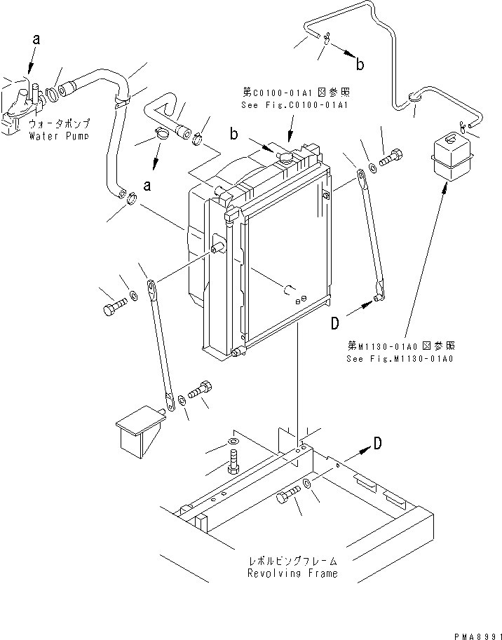 Excavators Komatsu / PC100N-6 S/N 1004-UP(pc100n-r) / COOLING (PIPING AND MOUNTING)(#1004-1190)(060040 : C0100-03A0)