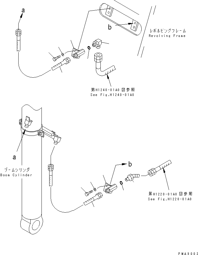 Excavators Komatsu / PC100N-6 S/N 1004-UP(pc100n-r) / BOOM REVOLVING FRAME PIPING(150150 : H1210-01A0)