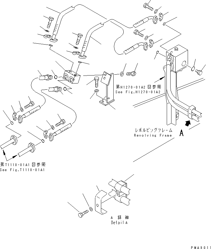 Excavators Komatsu / PC100N-6 S/N 1004-UP(pc100n-r) / ATTACHMENT LINE (CONVERTIBLE VALVE AND JOINT BLOCK PIPING)(150270 : H1270-02A2)