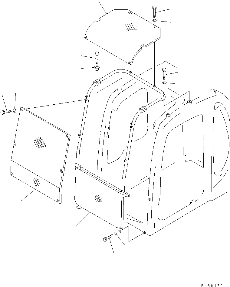 Excavators Komatsu / PC100N-6 S/N 1004-UP(pc100n-r) / FRONT GUARD (FULL)(210220 : K0230-01A1)