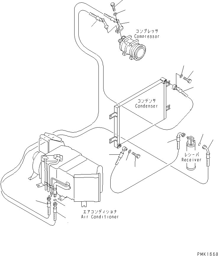 Excavators Komatsu / PC100N-6 S/N 1004-UP(pc100n-r) / AIR CONDITIONER (FREON PIPING)(#1191-)(210330 : K0700-02A0A)