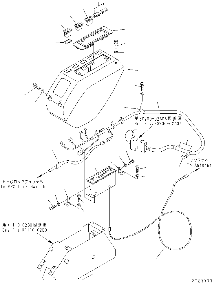 Excavators Komatsu / PC100N-6 S/N 1004-UP(pc100n-r) / FLOOR FRAME (CONSOLE BOX L.H.)(#1191-)(210450 : K1110-03B0)