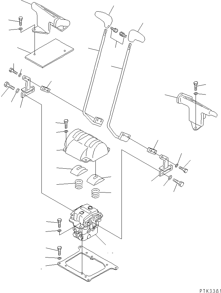 Excavators Komatsu / PC100N-6 S/N 1004-UP(pc100n-r) / FLOOR FRAME (TRAVEL LEVER)(#1191-)(210520 : K1110-06B0)