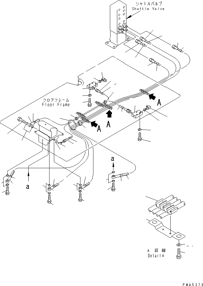 Excavators Komatsu / PC100N-6 S/N 1004-UP(pc100n-r) / FLOOR FRAME (P.P.C. TRAVEL LINE)(#1004-1190)(210540 : K1110-07A0)