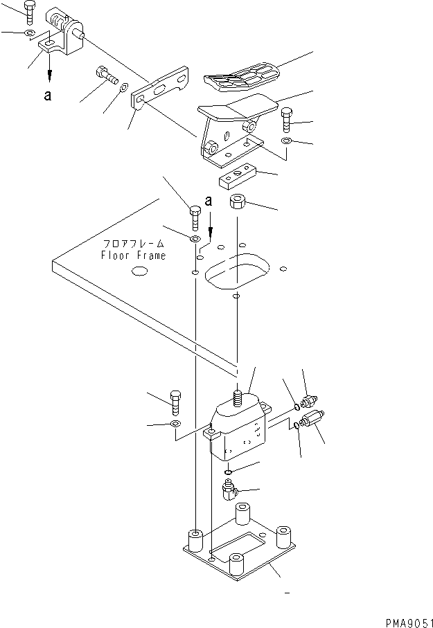 Excavators Komatsu / PC100N-6 S/N 1004-UP(pc100n-r) / FLOOR (1-ACTUATER ATTACHMENT CONTROL PEDAL)(#1191-)(210650 : K1110-11B1)