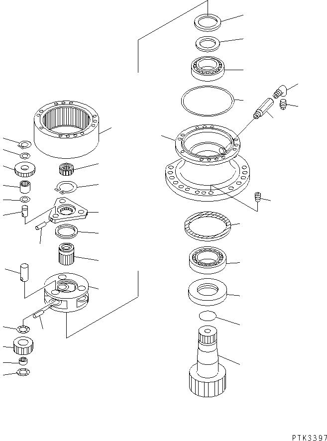 Excavators Komatsu / PC100N-6 S/N 1004-UP(pc100n-r) / SWING MACHINERY (INNER PARTS)(#1004-1190)(270030 : N1210-51A0)