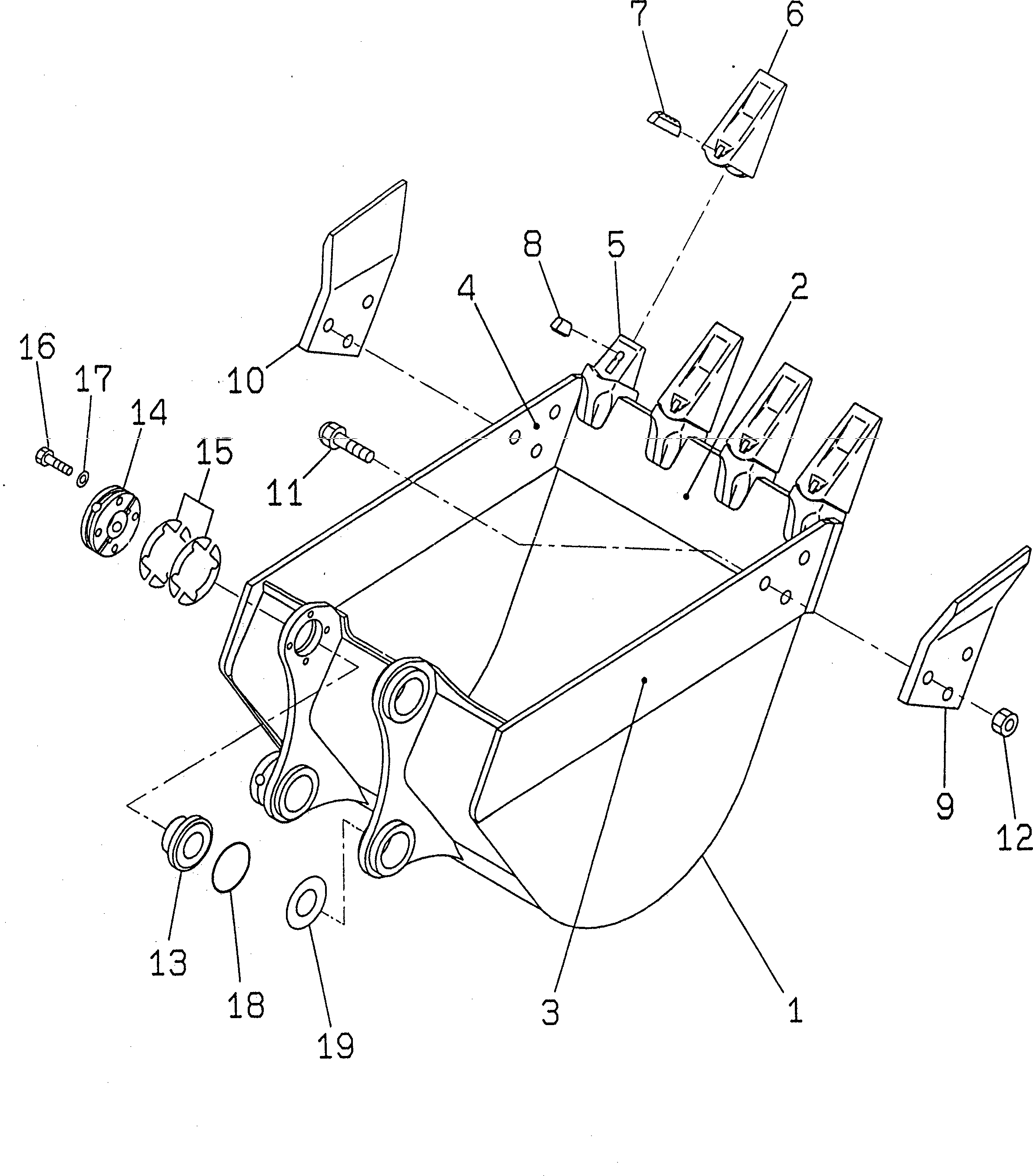 Excavators Komatsu / PC100N-6 S/N 1004-UP(pc100n-r) / BUCKET ? 0.32M3 725MM (VERTICAL PIN TYPE)(360120 : T1510-01A2)