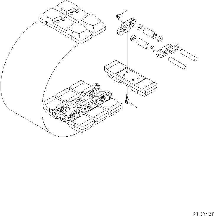 Excavators Komatsu / PC100N-6 S/N 1004-UP(pc100n-r) / SHOE BOLT AND NUT KIT (FOR ROADLINER)(450190 : Y0320-01A1)