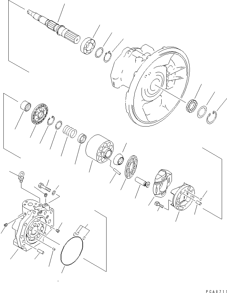 Excavators Komatsu / PC100N-6 S/N 1004-UP(pc100n-r) / MAIN PUMP (3/6)(#1004-1190)(450250 : Y1600-03A0)