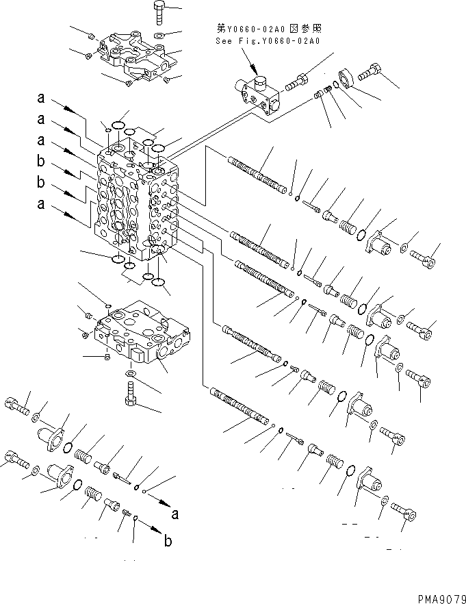 Excavators Komatsu / PC100N-6 S/N 1004-UP(pc100n-r) / MAIN VALVE (1-ACTUATOR) (1/10)(450560 : Y1662-01A0)