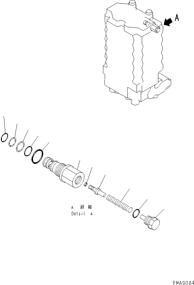 Excavators Komatsu / PC100N-6 S/N 1004-UP(pc100n-r) / MAIN VALVE (1-ACTUATOR) (6/10)(450610 : Y1662-06A0)