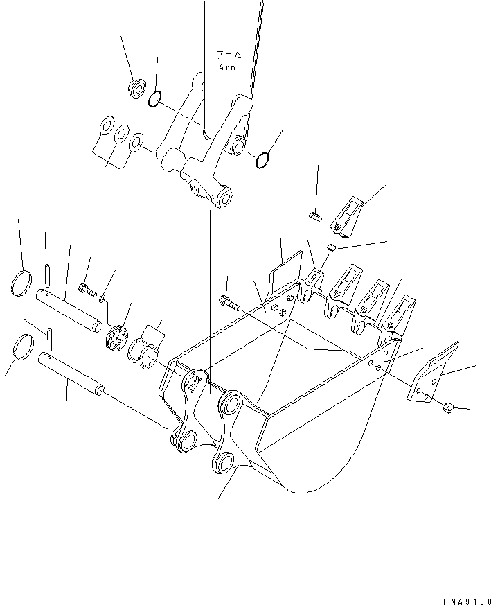 Excavators Komatsu / PC100N-6 S/N 1004-UP(pc100n-r) / BUCKET (VERTICAL PIN TYPE ? WITH ADJUSTER)(480100 : Z0700-01A0)