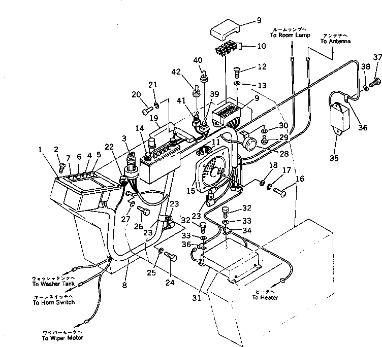 Excavators Komatsu / PC100S-3 S/N 18001-UP(pc100s-r) / INSTRUMENT PANEL(FOR LONG LEVER CONTROL)(WITH AUTO DECELERATION) (WITH SWING MECHANICAL BRAKE)(#21896-)(030220 : 1411B)