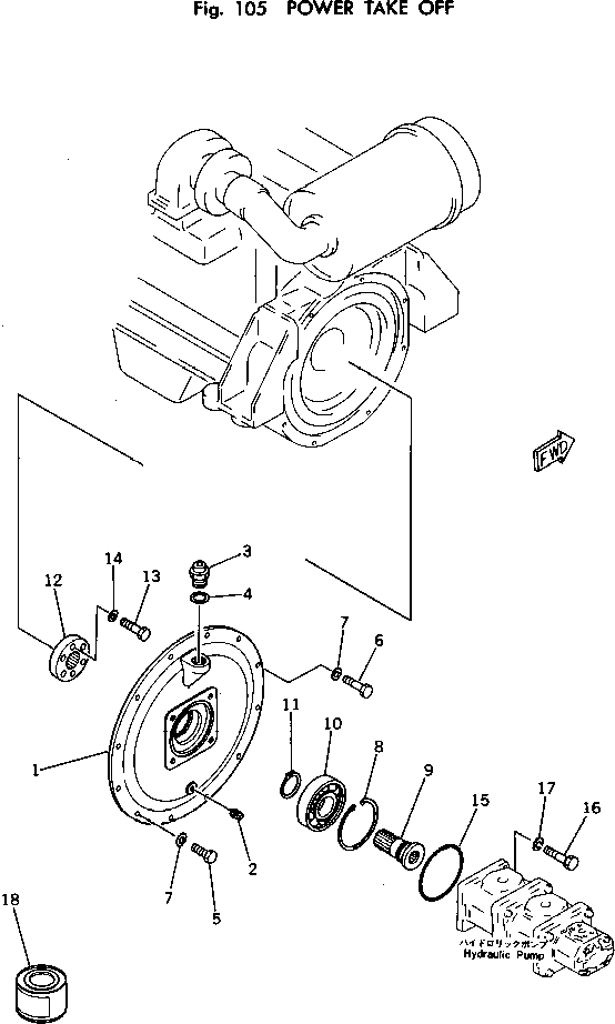Excavators Komatsu / PC100U-2 S/N 10001-UP(pc100u-c) / POWER TAKE OFF(030020 : 105)