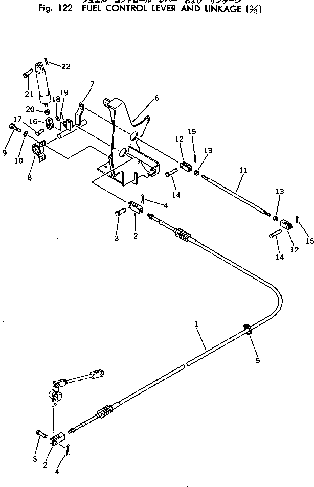 Excavators Komatsu / PC100U-2 S/N 10001-UP(pc100u-c) / FUEL CONTROL LEVER AND LINKAGE (2/2)(030040 : 122)