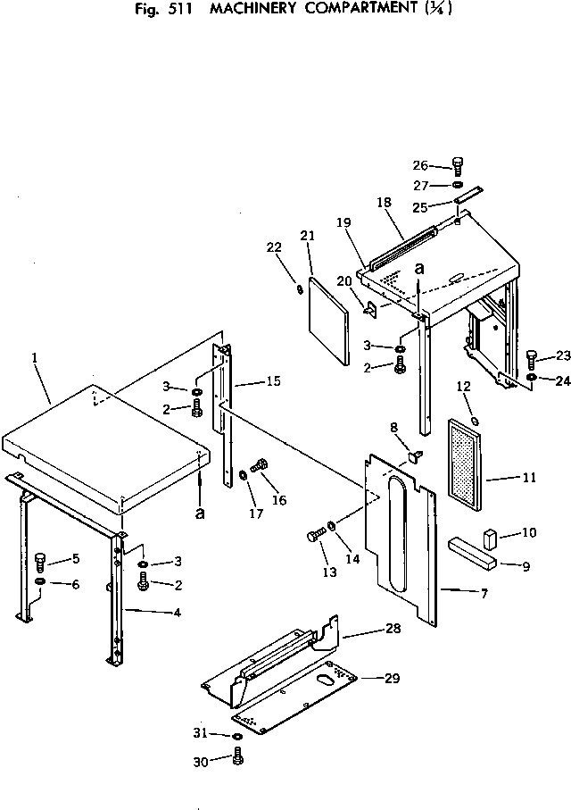 Excavators Komatsu / PC100U-2 S/N 10001-UP(pc100u-c) / MACHINERY COMPARTMENT (1/4)(150020 : 511)