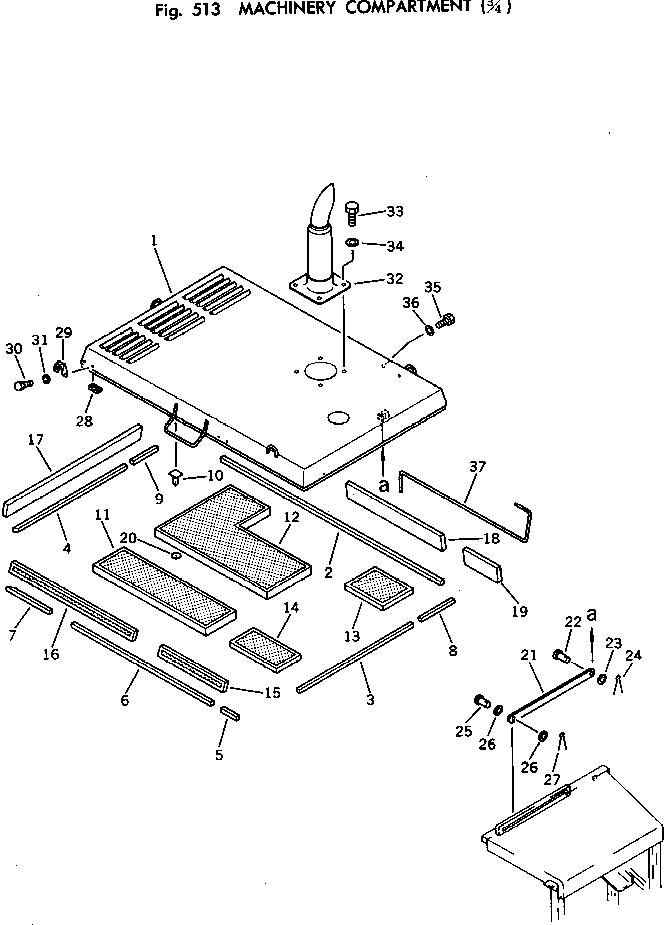 Excavators Komatsu / PC100U-2 S/N 10001-UP(pc100u-c) / MACHINERY COMPARTMENT (3/4)(150040 : 513)