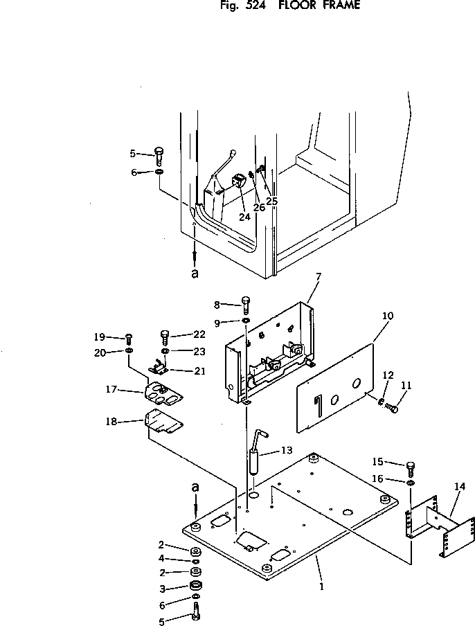 Excavators Komatsu / PC100U-2 S/N 10001-UP(pc100u-c) / FLOOR FRAME(150090 : 524)