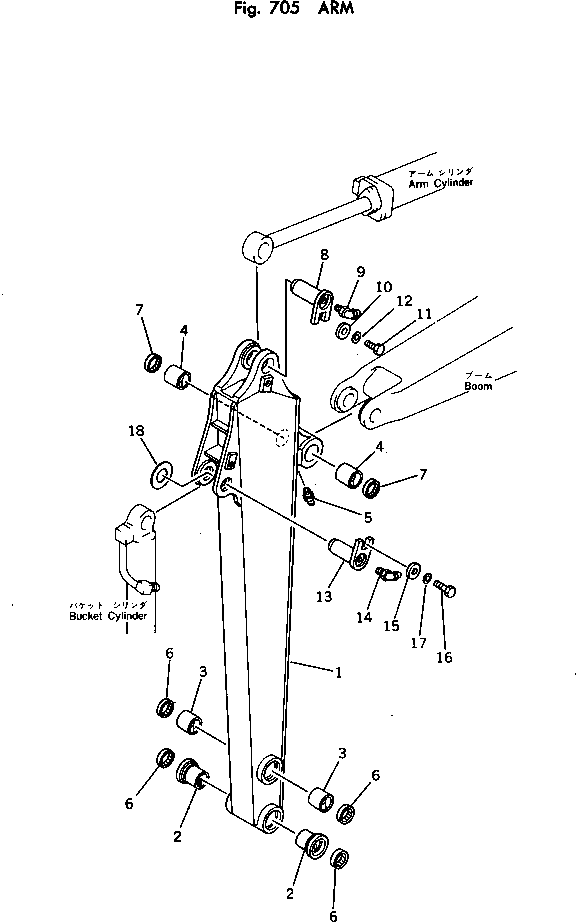 Excavators Komatsu / PC100U-2 S/N 10001-UP(pc100u-c) / ARM(210040 : 705)
