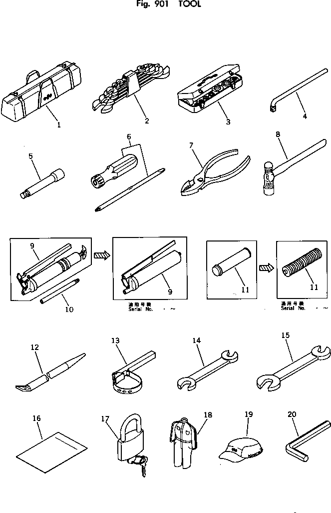 Excavators Komatsu / PC100U-2 S/N 10001-UP(pc100u-c) / TOOL(270010 : 901)