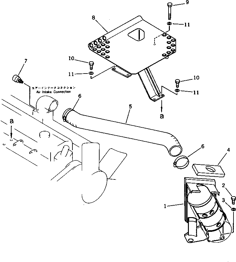 Excavators Komatsu / PC100U-3 S/N 12001-UP(pc100u0r) / AIR CLEANER CONNECTION(#12001-12019)(030030 : 1051)