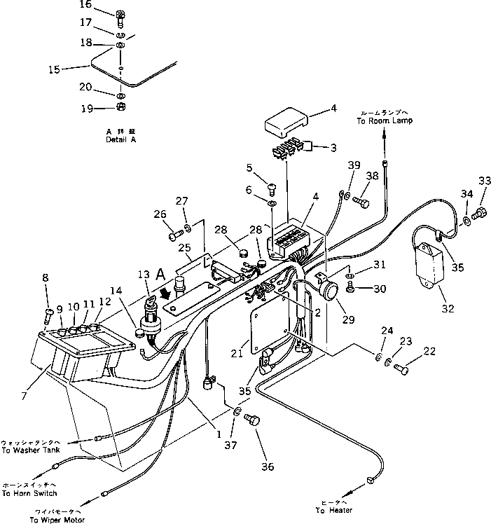 Excavators Komatsu / PC100U-3 S/N 12001-UP(pc100u0r) / INSTRUMENT PANEL (FOR WRIST CONTROL) (WITHOUT AUTO DECELERATION) (WITHOUT SWING MECHANICAL BRAKE)(#.-)(030170 : 1421A)