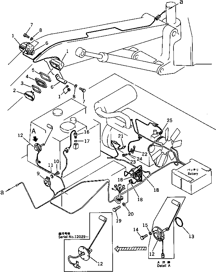 Excavators Komatsu / PC100U-3 S/N 12001-UP(pc100u0r) / ELECTRICAL SYSTEM (RELATED PARTS) (F/LONG LEVER CONT.) (W/AUTO   DECEL. ? SWING MECHANICAL BRAKE)(#12020-)(030190 : 1501A)