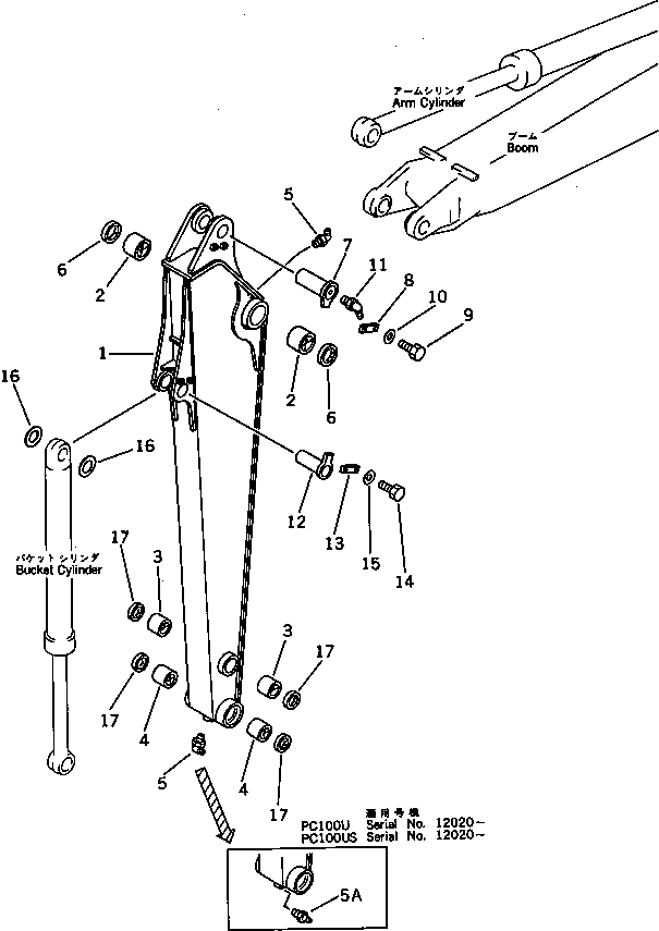 Excavators Komatsu / PC100U-3 S/N 12001-UP(pc100u0r) / ARM(210040 : 7101)