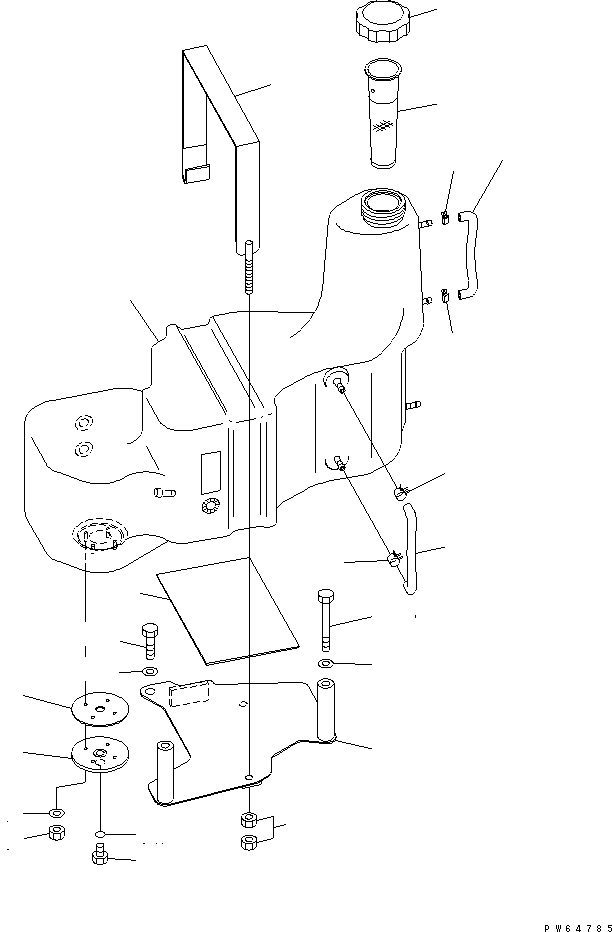 Excavators Komatsu / PC10MR-1 S/N 30001-UP(pc10mr-r) / FUEL TANK (TANK AND RELATED PARTS)(090010 : D0100-01A0)