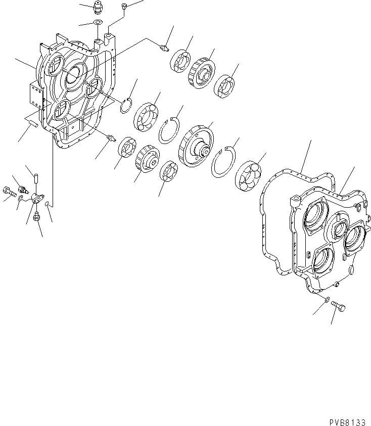 Komatsu parts book diagram for PC1100LC-6 S/N 10001-UP: POWER TAKE OFF (P.T.O. ASS'Y)
