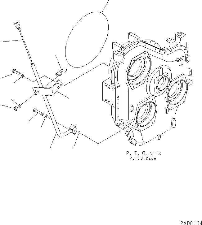 Komatsu parts book diagram for PC1100LC-6 S/N 10001-UP: POWER TAKE OFF (OIL CHECK GAUGE)